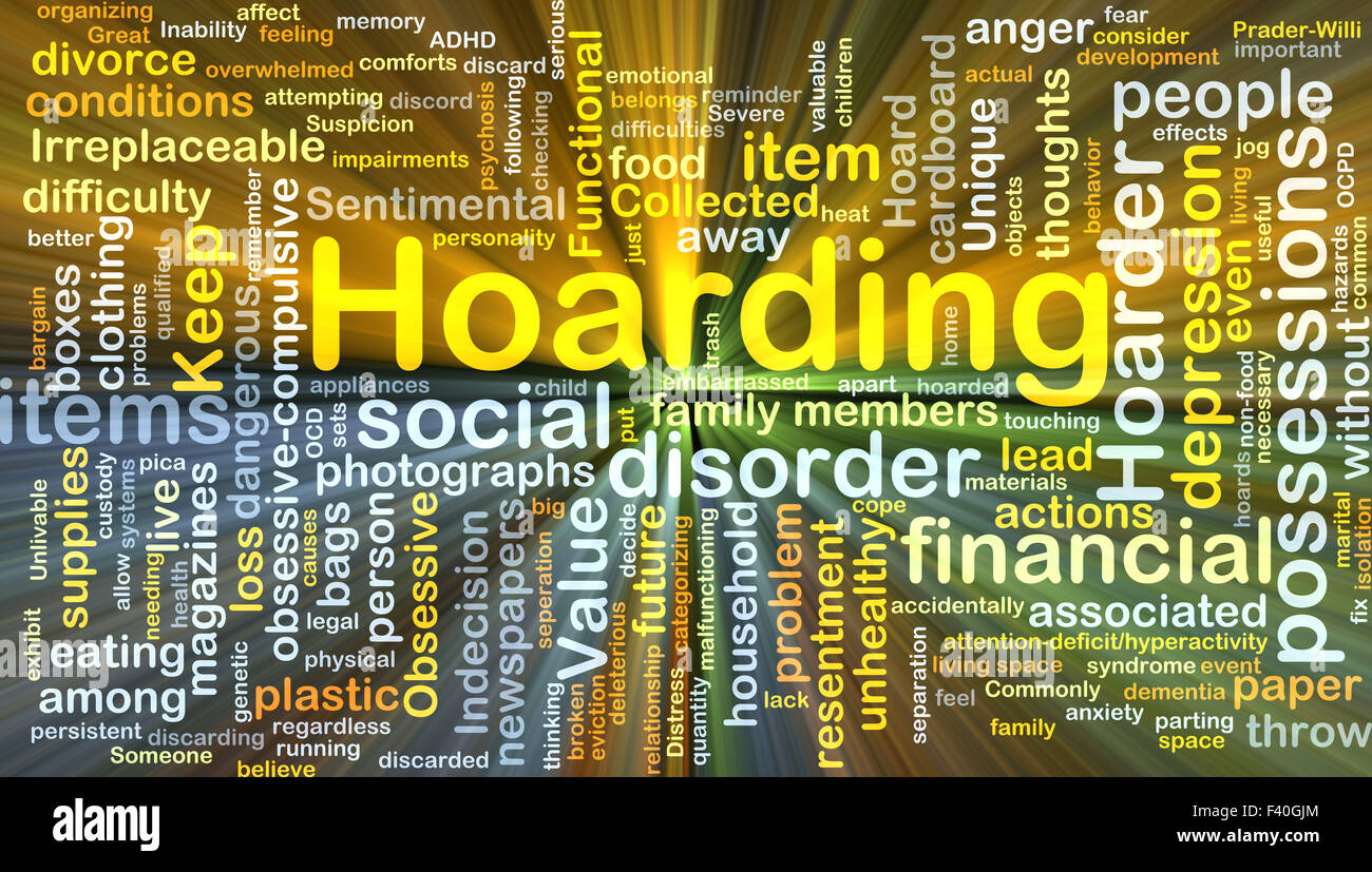 Hintergrund-Konzept Wordcloud Illustration Horten gleißenden Licht Stockfoto