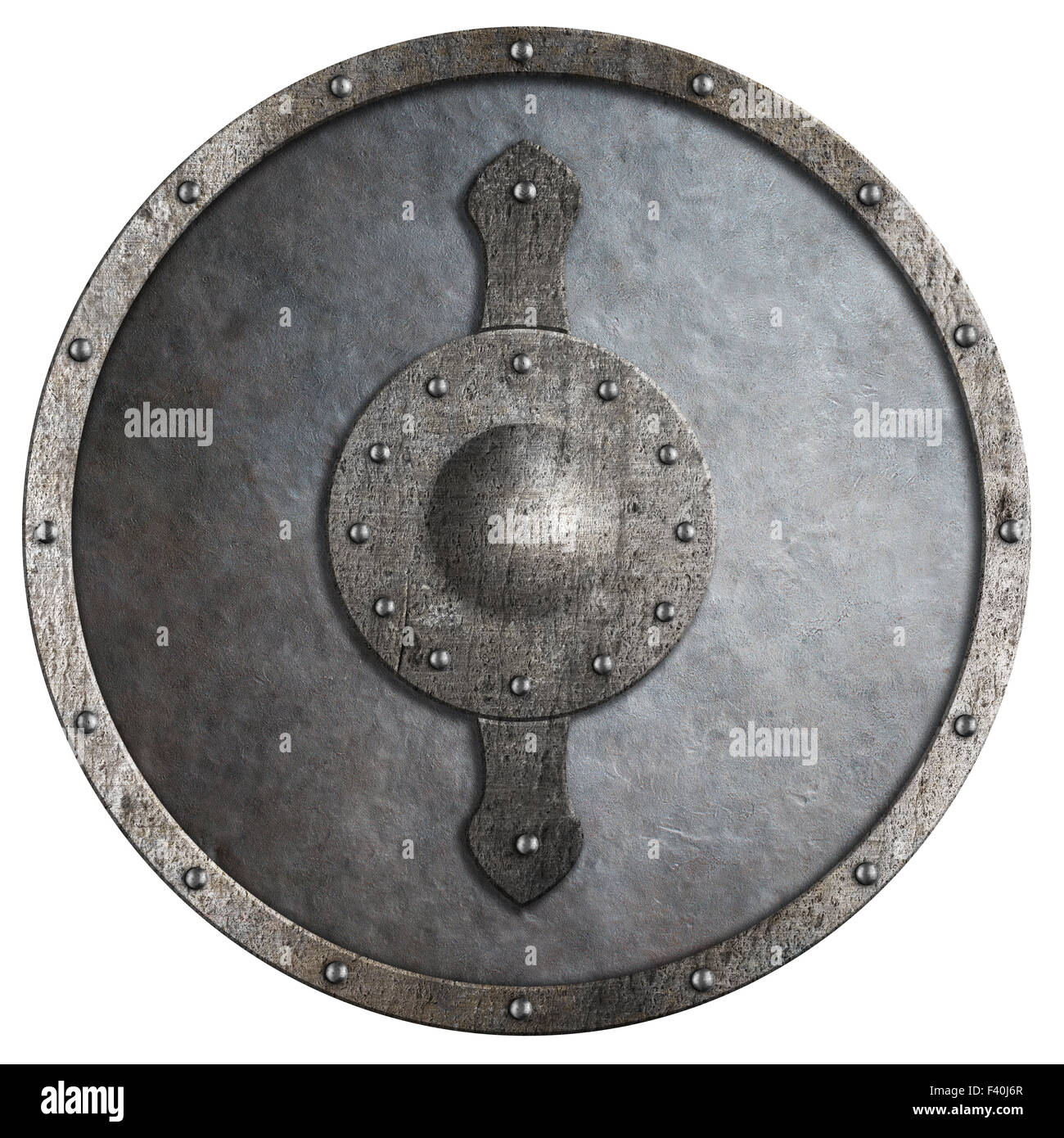 Metal Medieval Round Shield Illustration Stockfotos & Metal Medieval ...