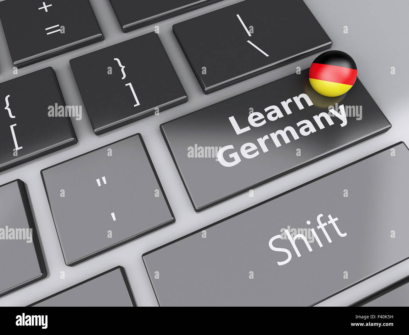 3D lernen Deutschland auf Computer-Tastatur. Stockfoto