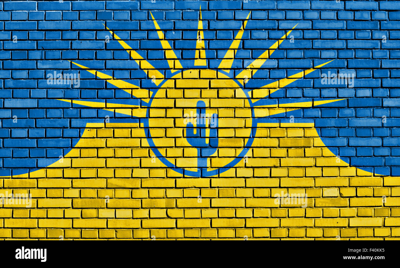 Flagge von Mesa auf Mauer gemalt Stockfoto