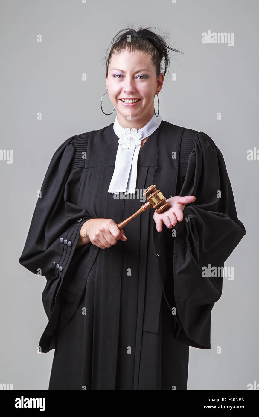 Grinsende Rechtsanwalt Stockfoto