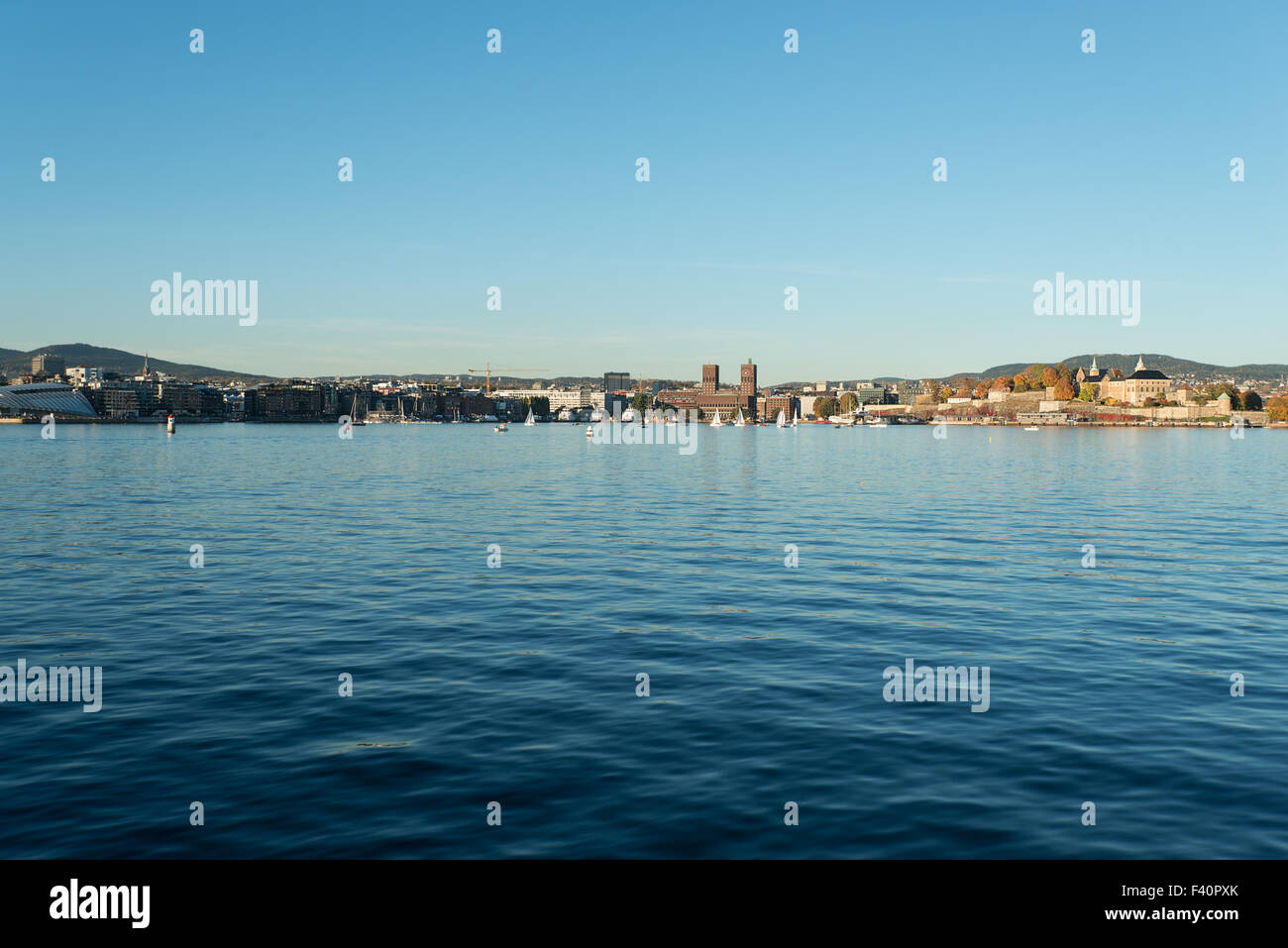 Oslo Hafen mit Textfreiraum Stockfoto