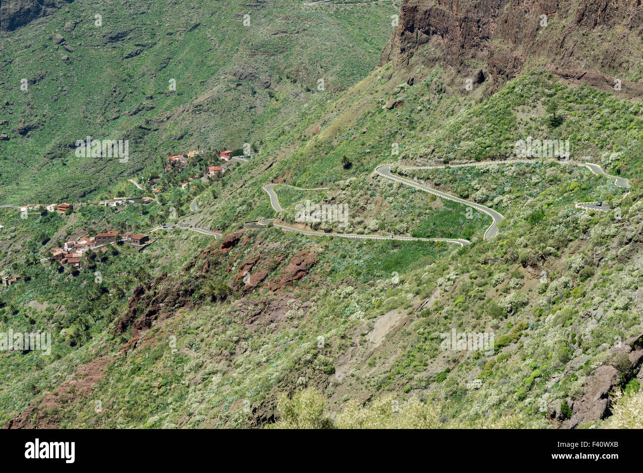 Straße in Masca Schlucht auf der Insel Teneriffa Stockfoto