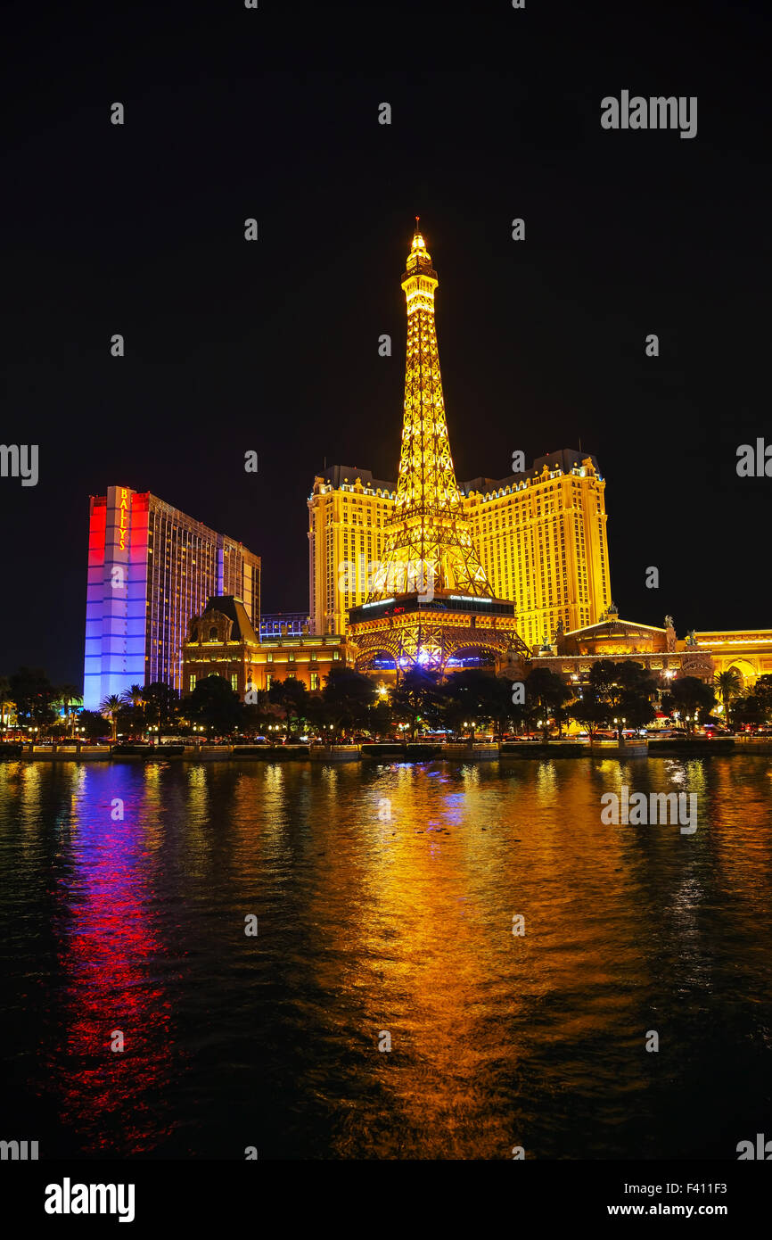 Las Vegas Boulevard in der Nacht Stockfoto