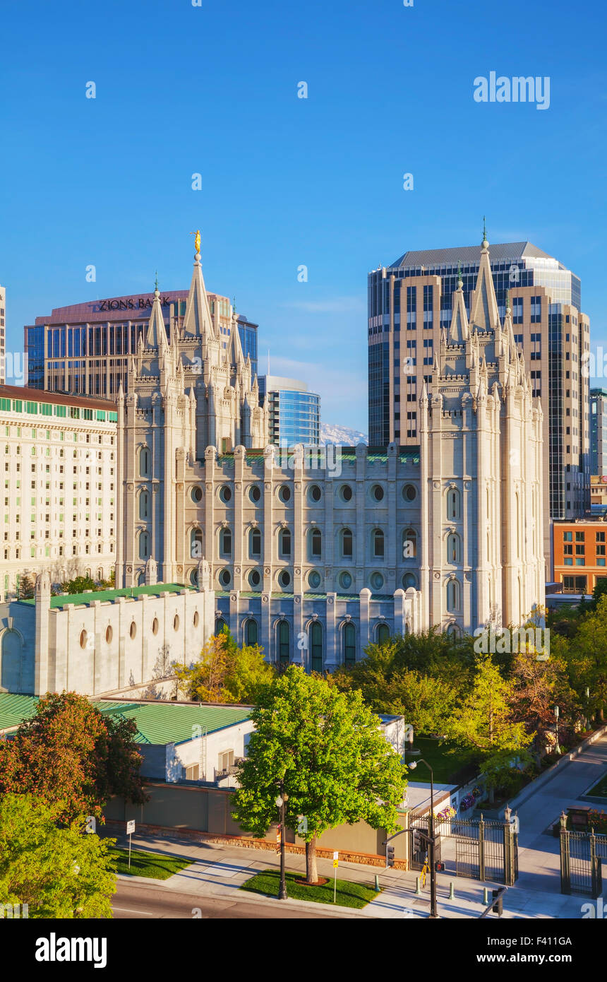 Mormonen Tempel in Salt Lake City, UT Stockfoto