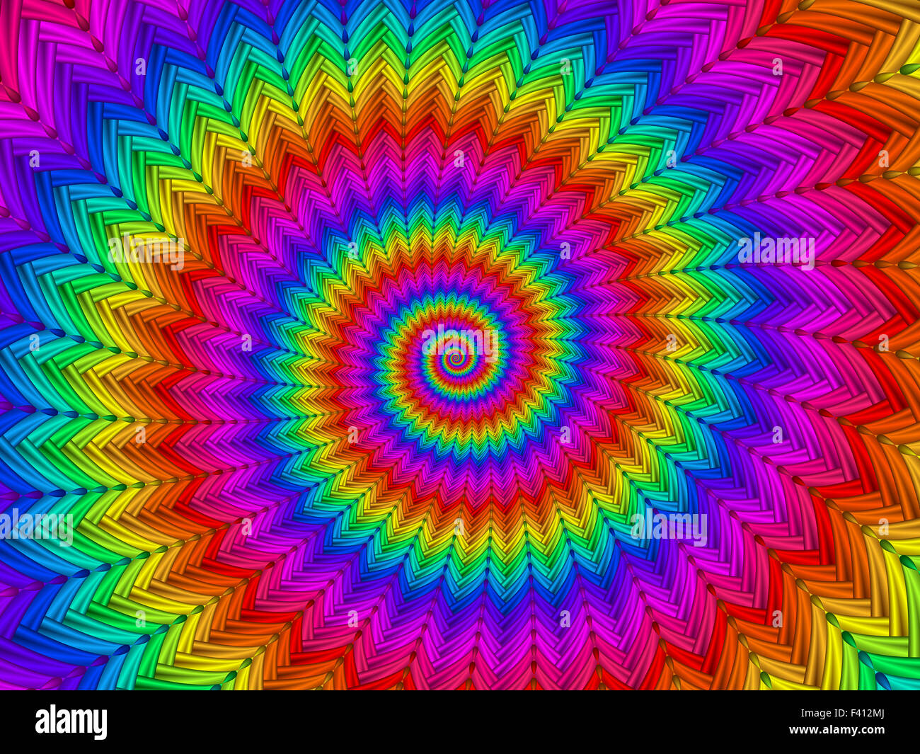 Schöner Regenbogen psychedelischen Spiral-Fraktal-Hintergrund Stockfoto