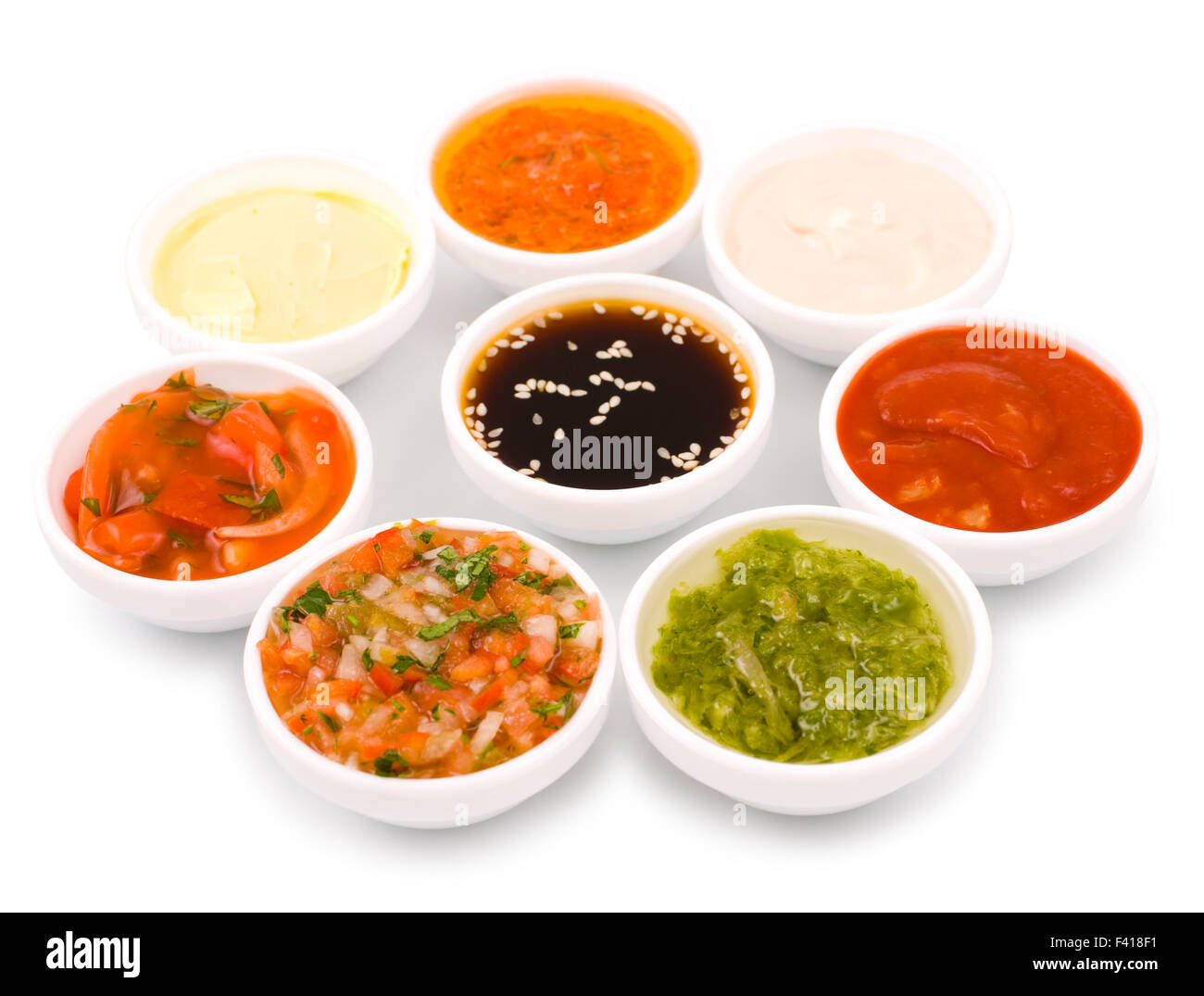 verschiedenen Saucen-palette Stockfoto