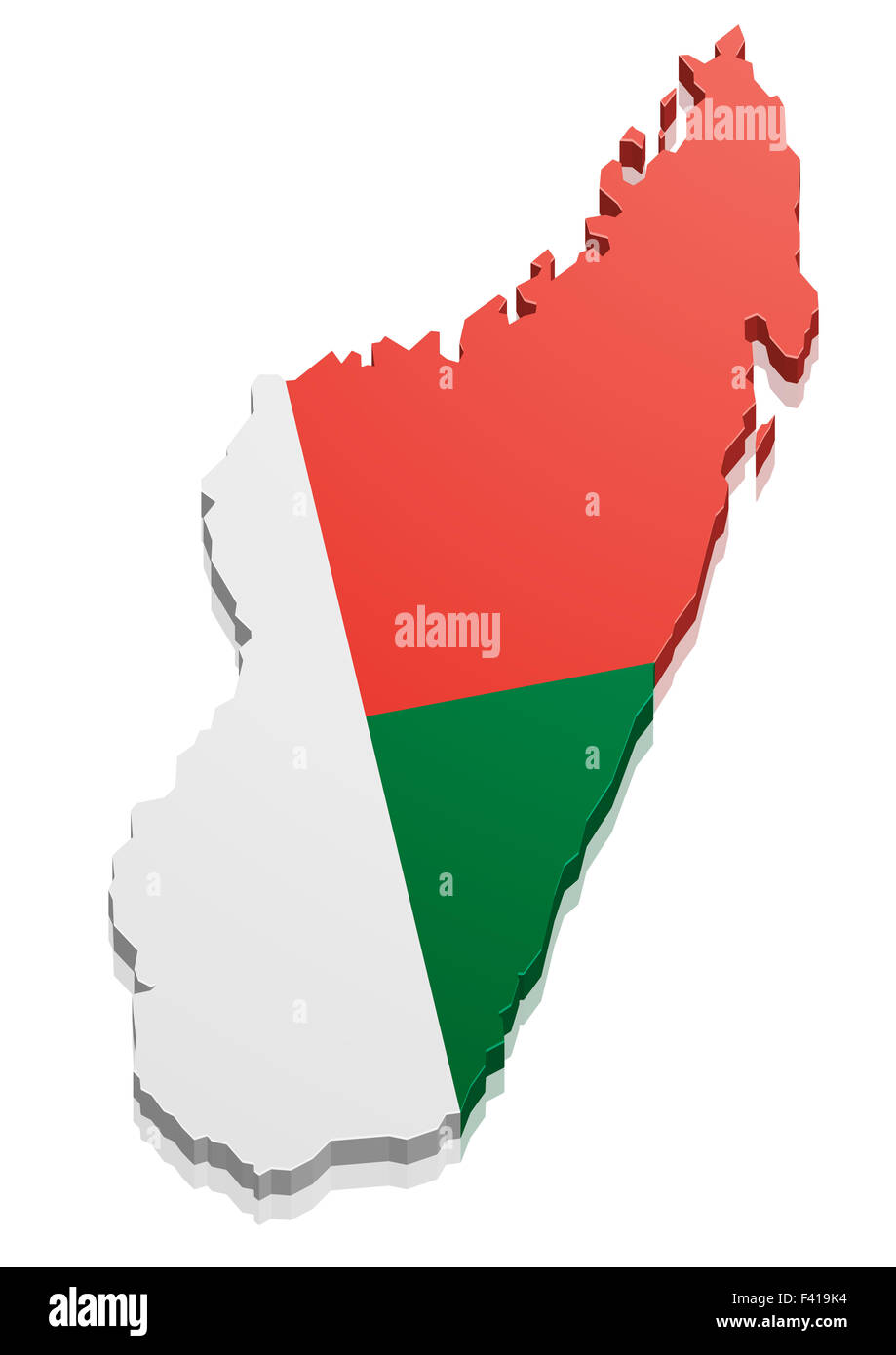 Landkarte Madagaskar Stockfoto