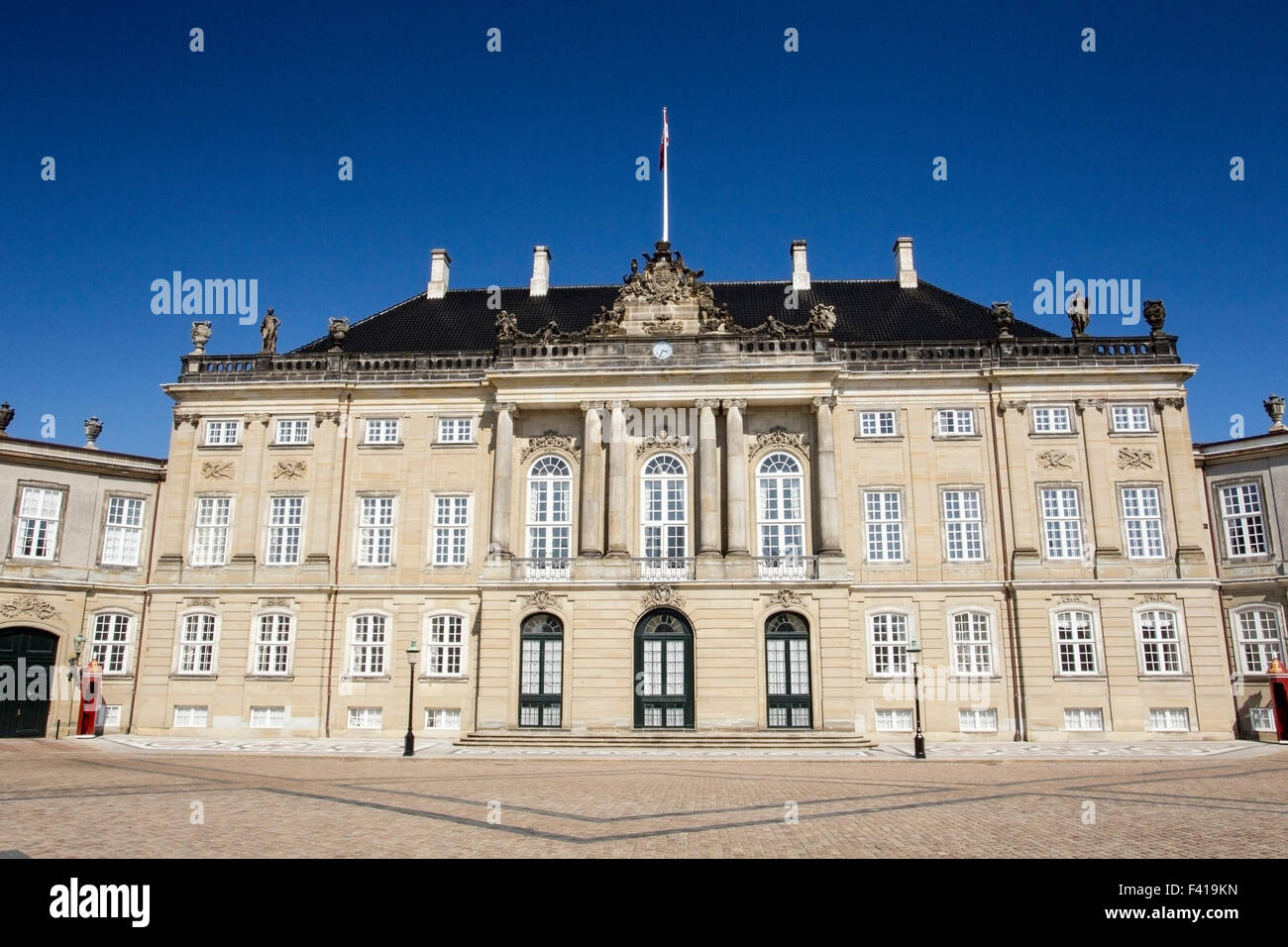 Blick auf den Königspalast Amalienborg, Kopenhagen, Dänemark Stockfoto