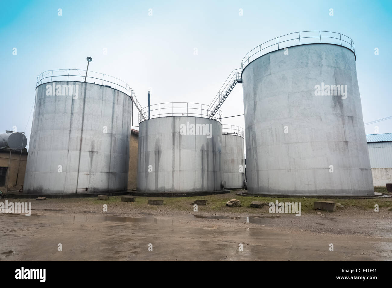 Baumwollsaatöl-Lagertank Stockfoto