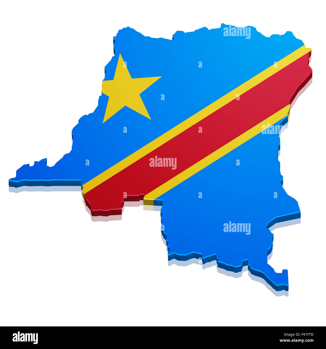 Demokratische Republik Kongo Landkarte Stockfoto
