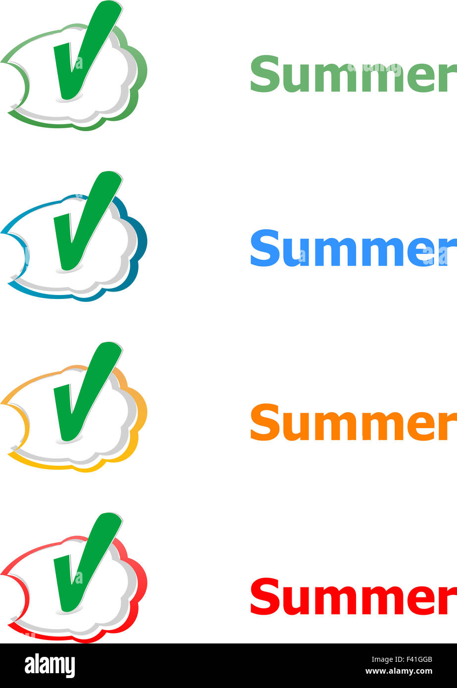 Wort-Sommer-Konzept auf Schaltfläche. Banner, Web-Taste oder eine Nachricht für online-Website, Präsentation oder Anwendung Stockfoto