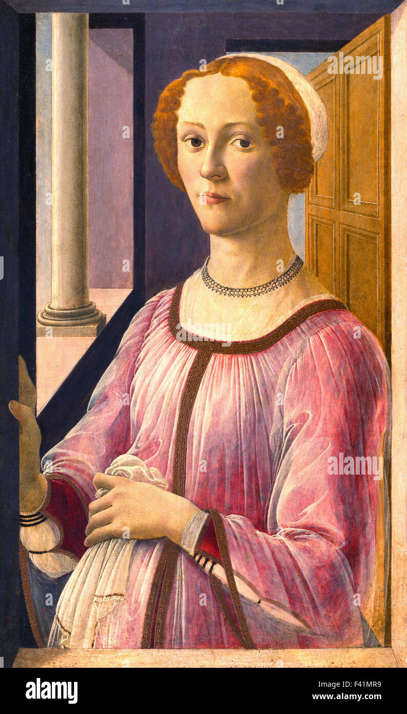 Sandro Botticelli - Porträt einer Dame als Smeralda Bandinelli bekannt Stockfoto