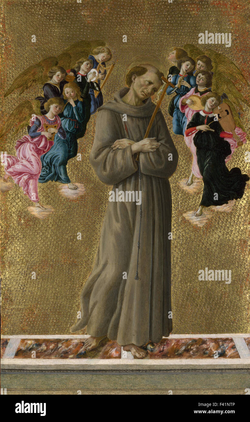 Sandro Botticelli - Franz von Assisi mit Engeln Stockfoto