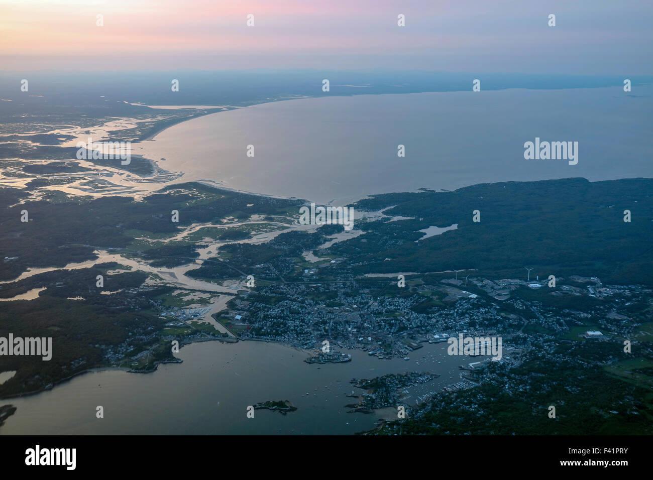Sonnenuntergang auf der atlantischen Küste von Massachusetts, USA Stockfoto