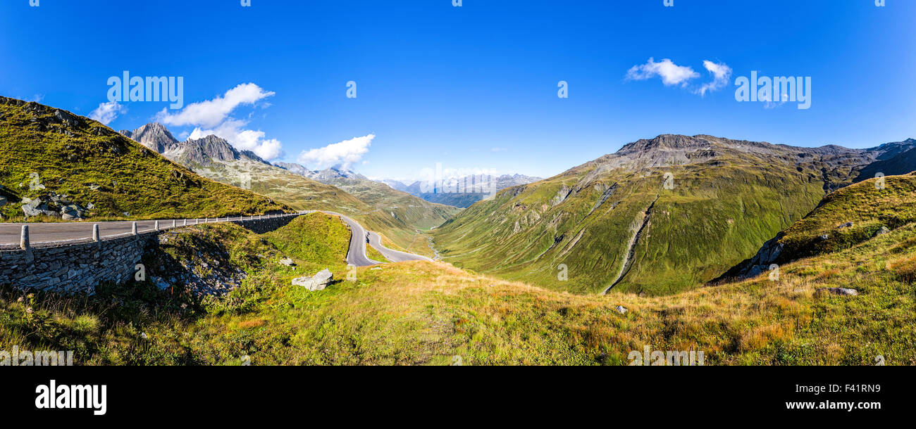 Gabel-Pass Mountain Road, Kanton Wallis, Schweiz Stockfoto