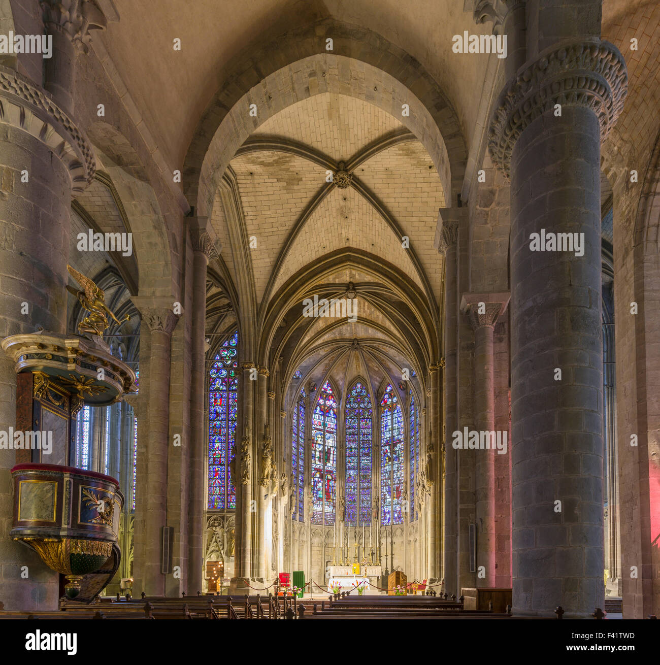 Basilika St. Nazaire und St. Celse, Carcassonne, Languedoc-Roussillon, Frankreich Stockfoto