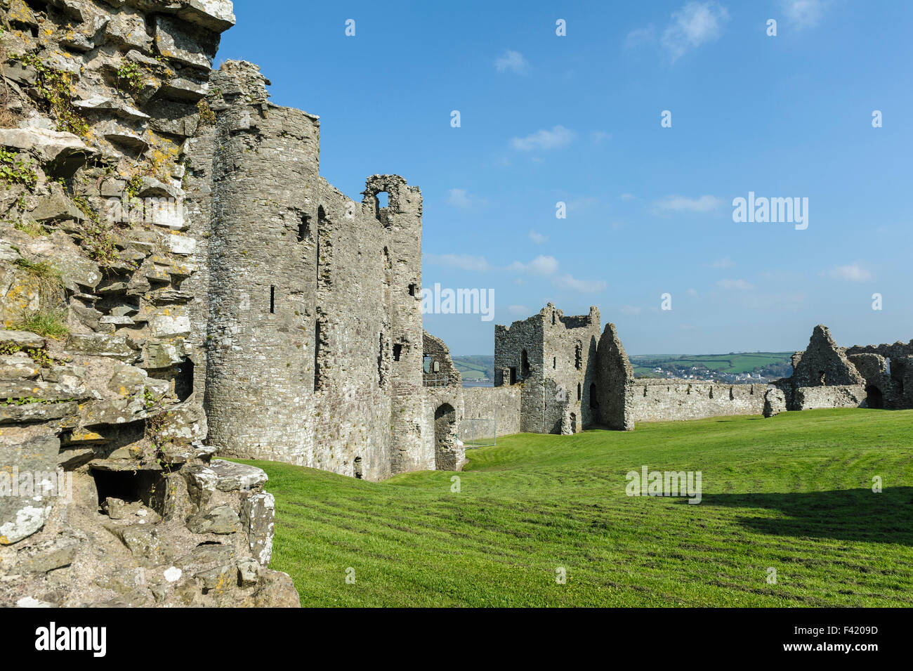 Llansteffen Burg. Stockfoto