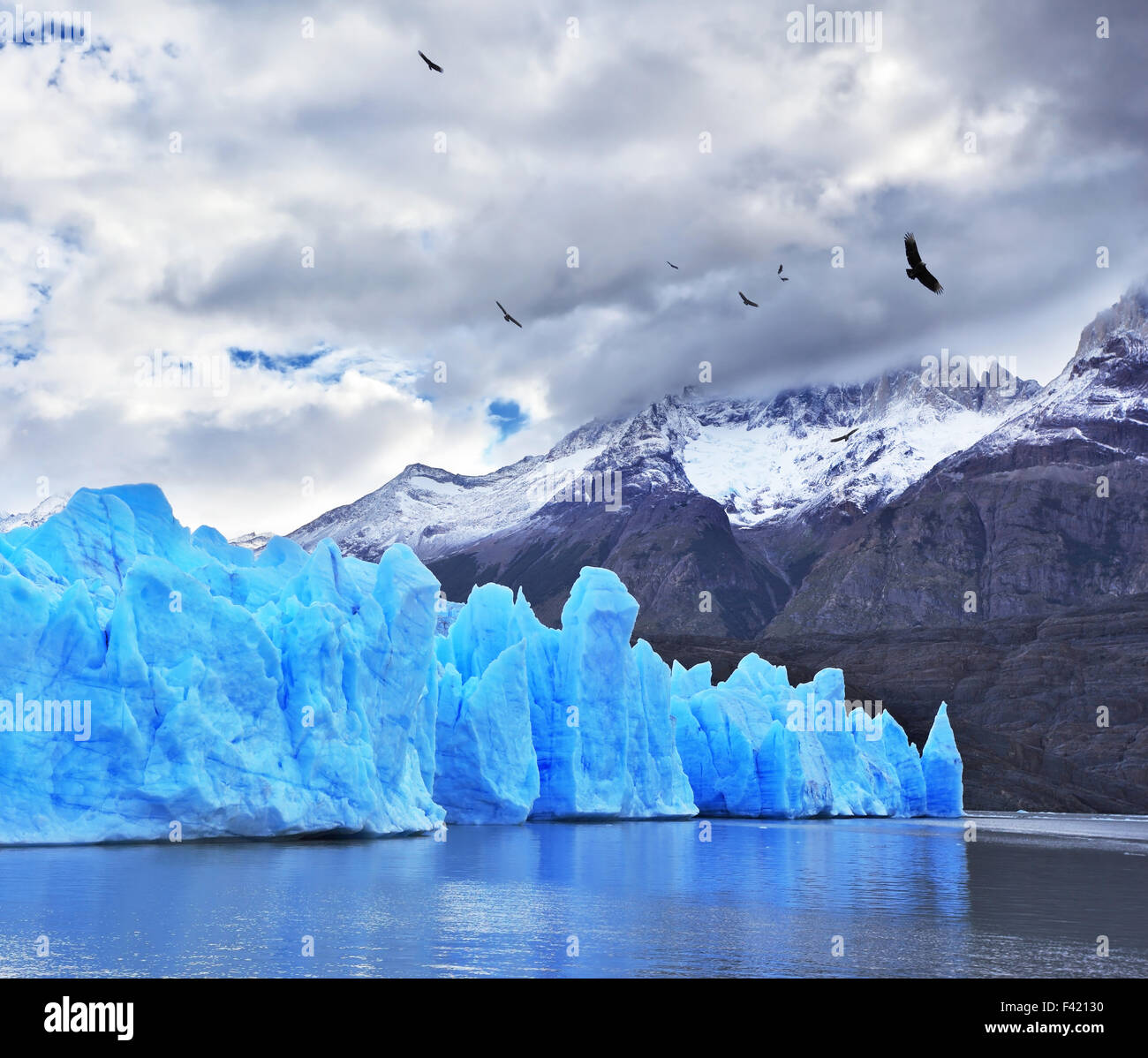 Chilenische Patagonien in den Wolken Stockfoto