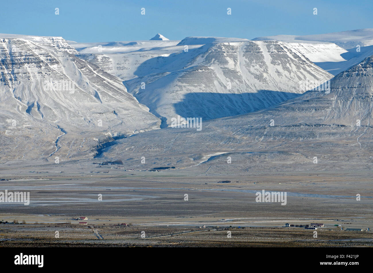 winterliche Landschaft westlich von Akureyri Stockfoto