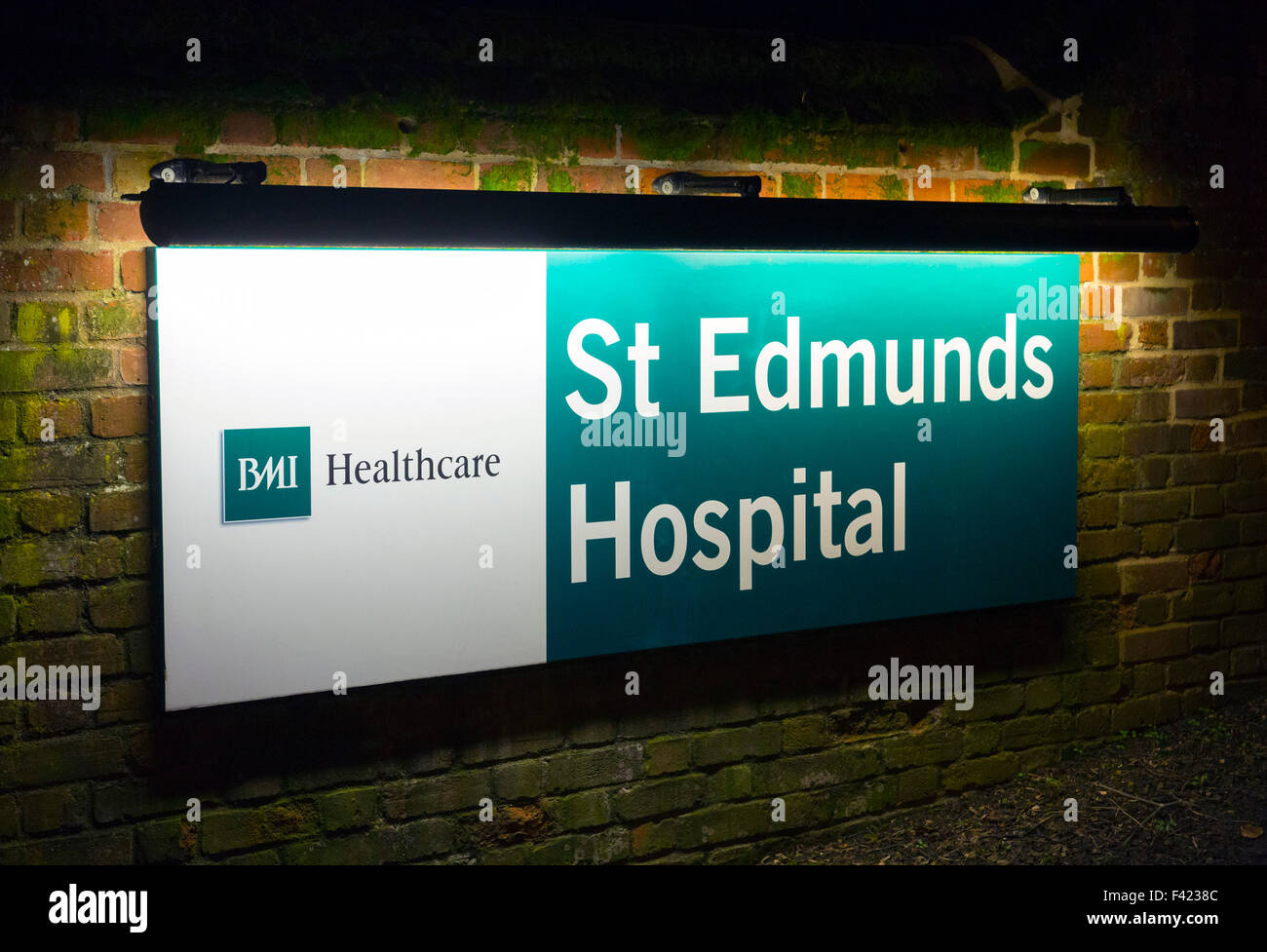 BMI Healthcare St Edmunds Hospital Zeichen Stockfoto
