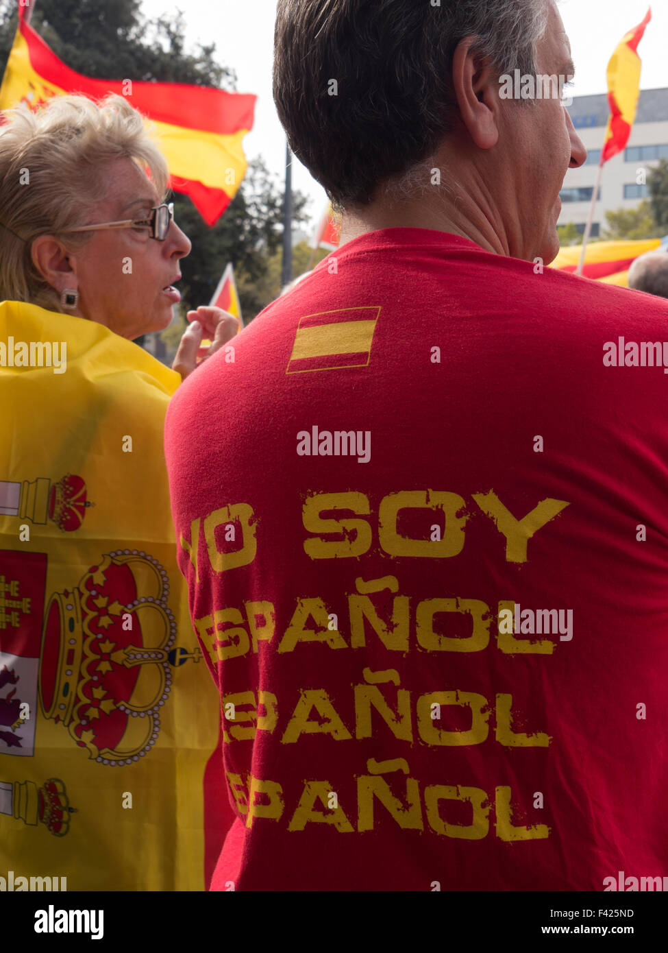 T-Shirt, bedruckt mit Texten: yo Soy Español, Español, Español Stockfoto
