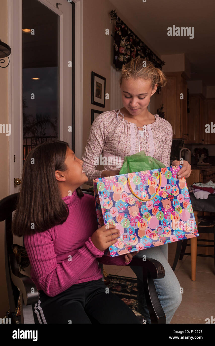 Multi-ethnische Inter ethnische Vielfalt ethnisch vielfältigen multikulturellen Kultur interracial Koreanischen Brasilianischen beste Freunde Geschenke Geschenke girl © Myrleen Stockfoto