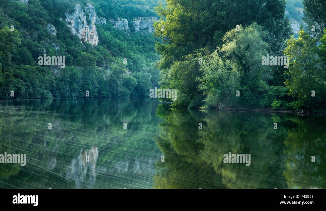 der Fluss Lot im Vers, Quercy, Frankreich Stockfoto