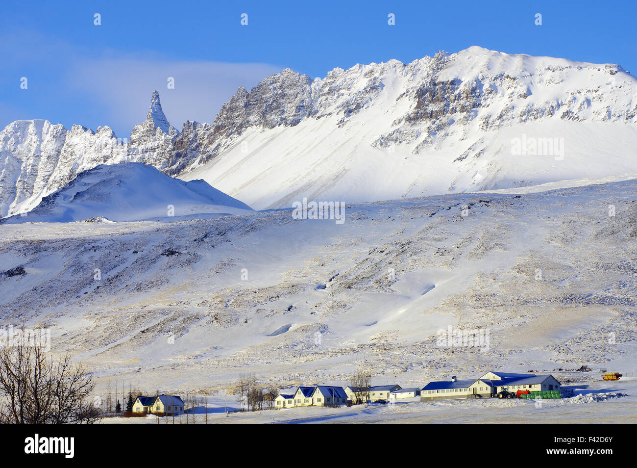 Winterscenery in Nordisland Stockfoto