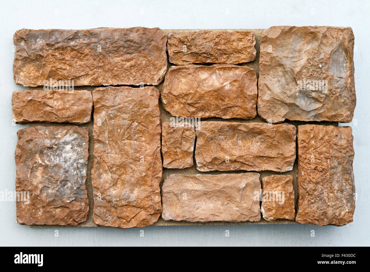 Detaillierten Textur des braunen Stein Mauer Stockfoto