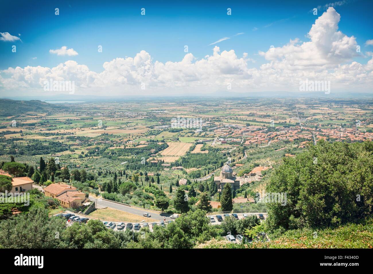 Toskanische Landschaft in der Nähe von Cortona Stockfoto