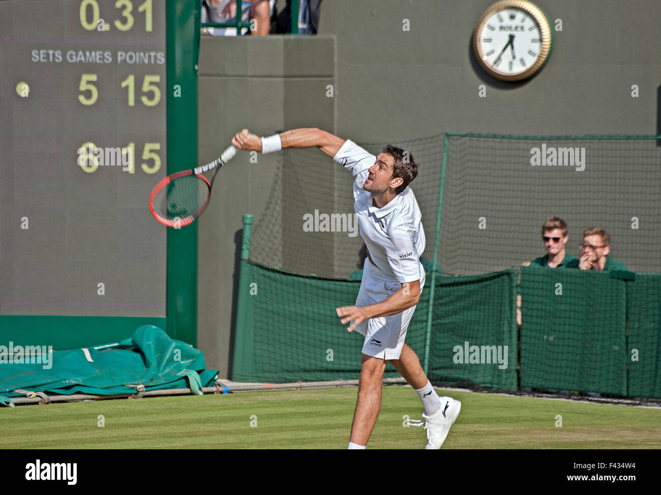 Martin Cilic Tennisspieler Wimbledon 2015 Stockfoto