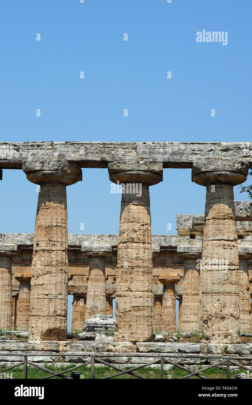 Der Tempel der Hera, Paestum. Stockfoto