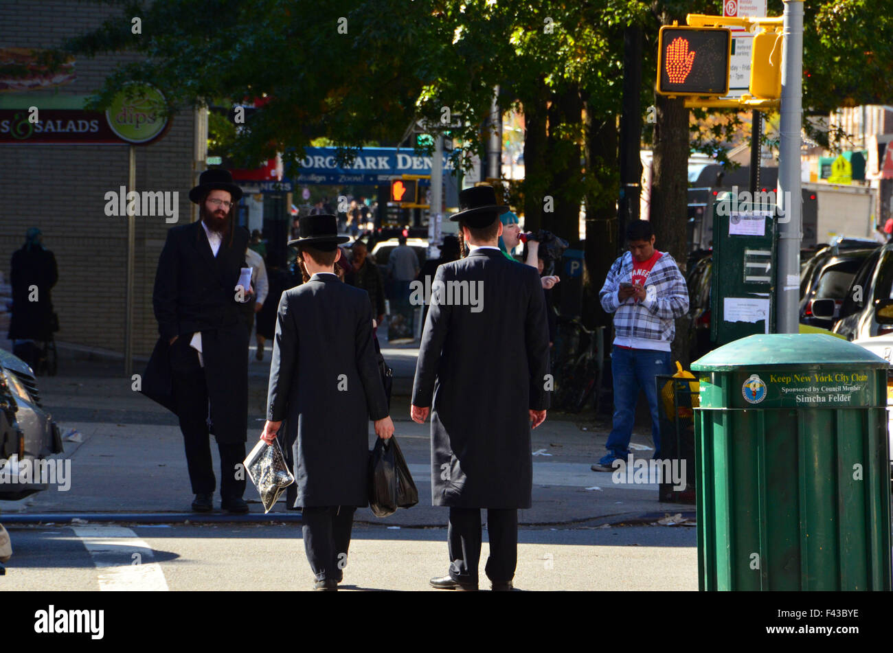 Chassidischen jüdischen Lebens im Borough Park, Brooklyn, New York, USA Stockfoto