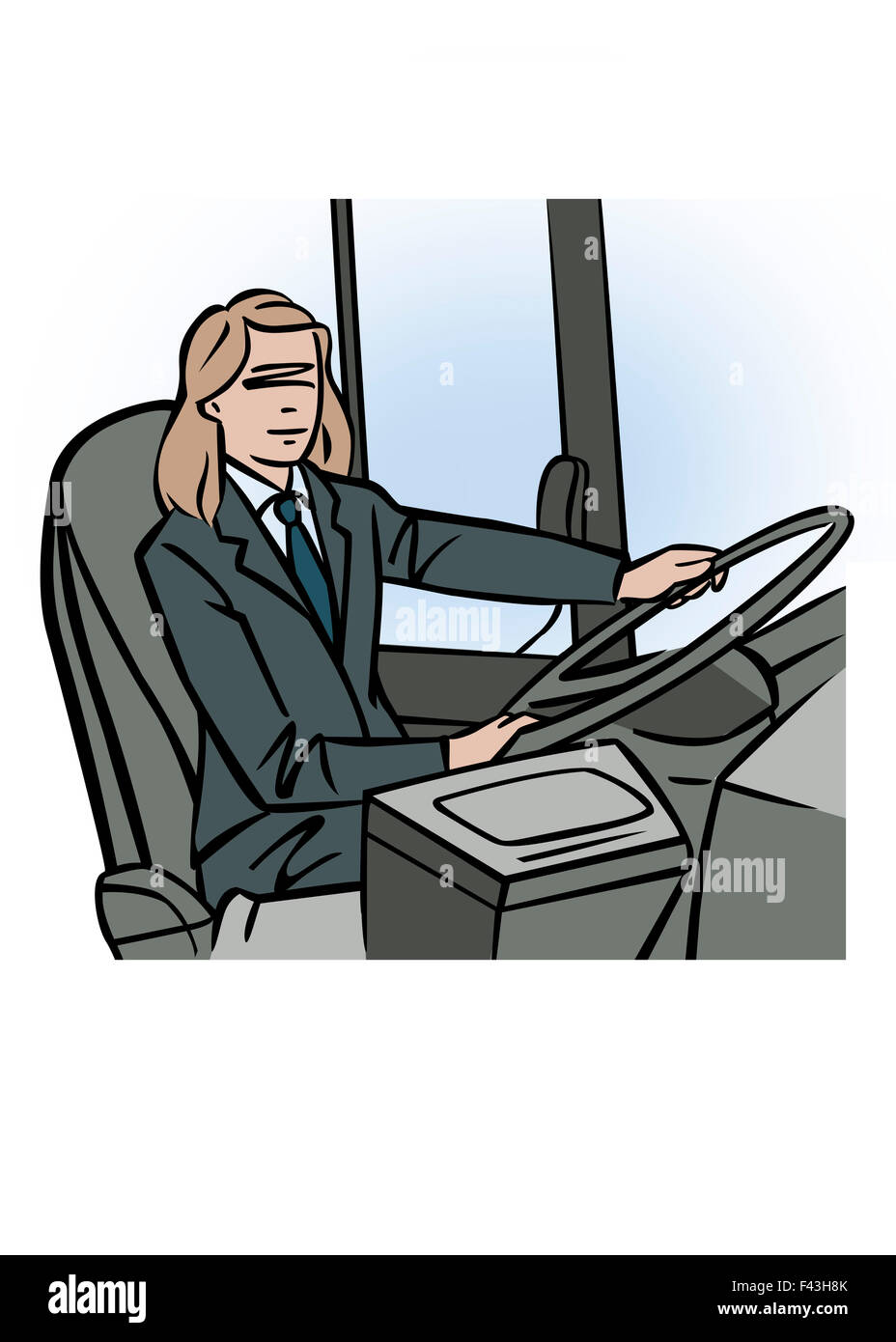 Illustration der Busfahrerin Stockfoto