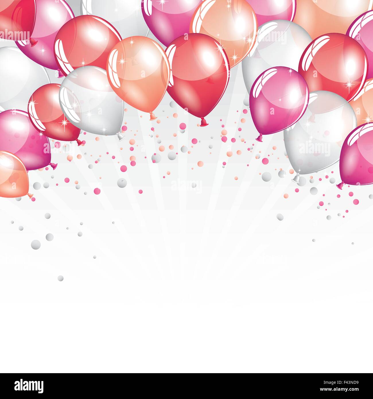 Rosa und weiße süße Luftballons Stock Vektor