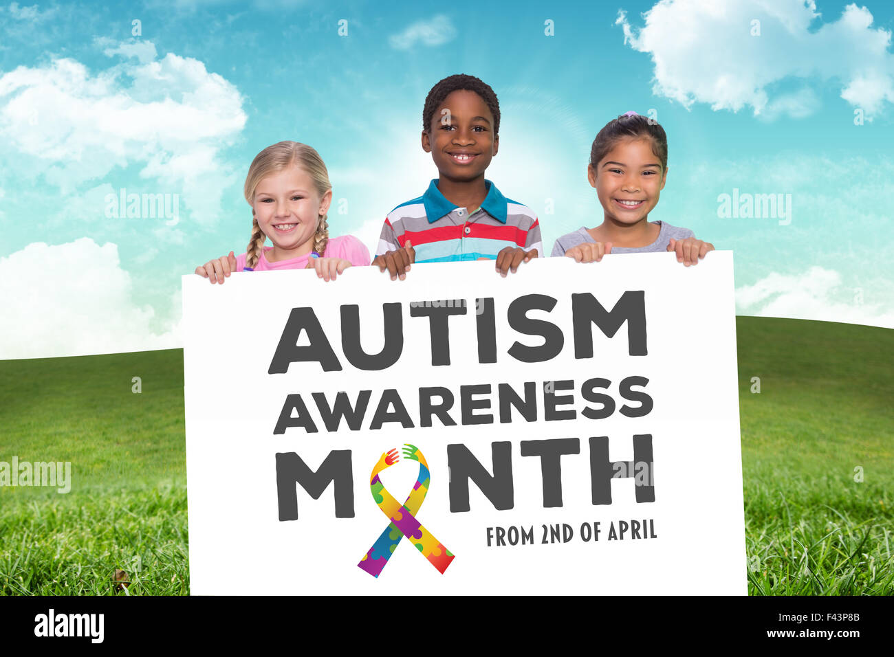 Zusammengesetztes Bild der Grundschule Schüler lächelnd Stockfoto