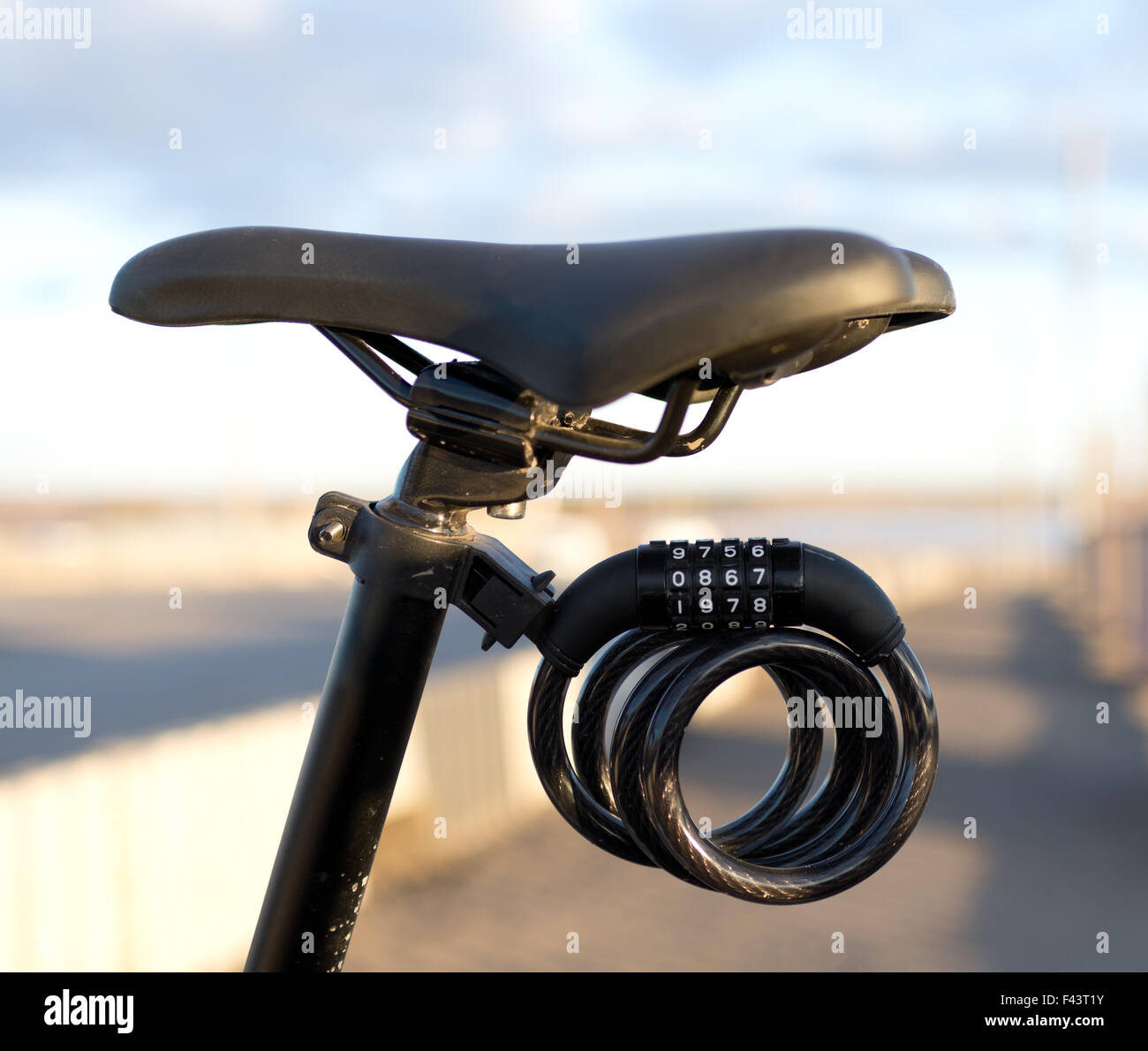 Fahrrad Schloss Stockfoto