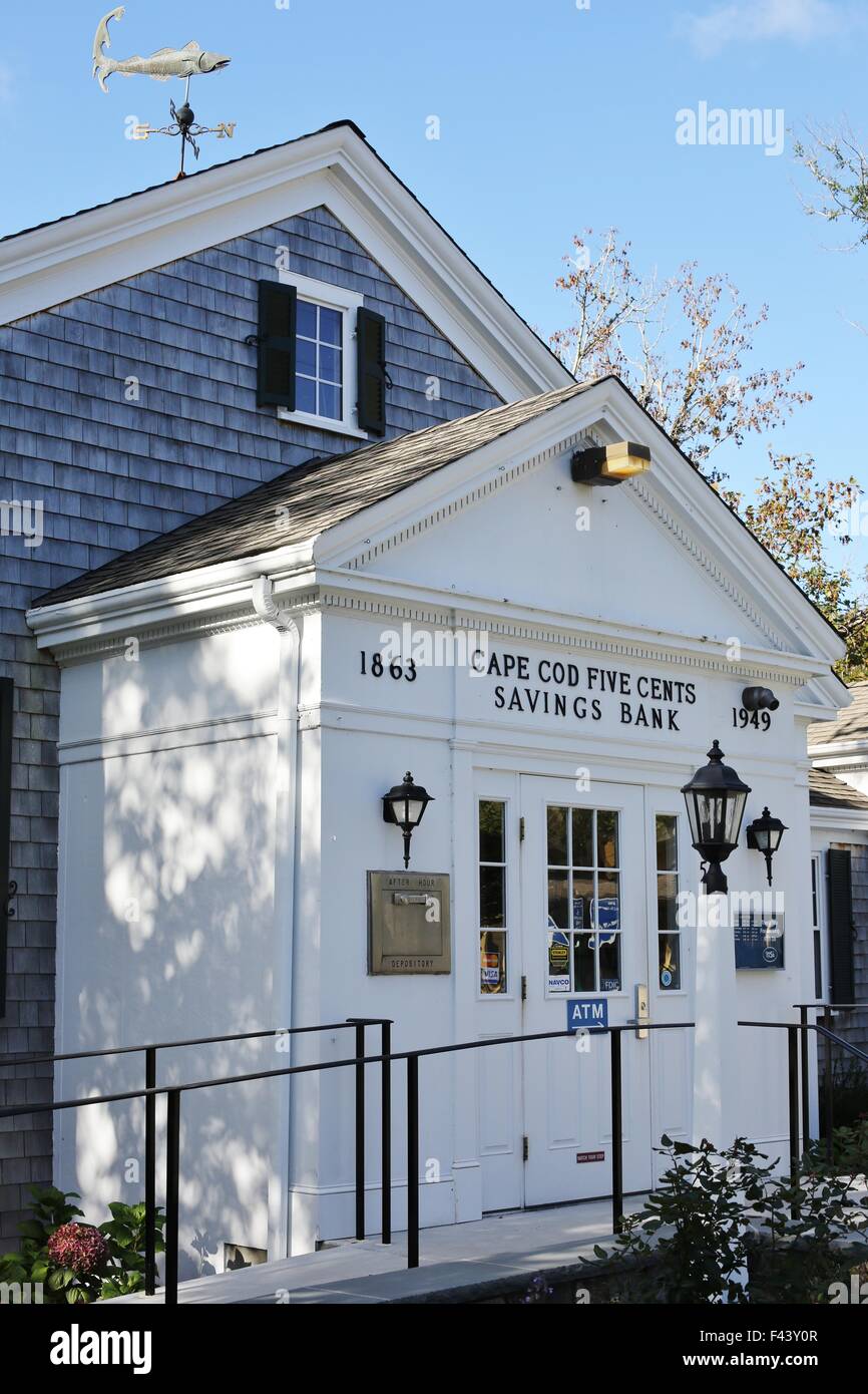 Cape Cod 5 Cent Sparkasse in Wellfleet, Massachusetts. Stockfoto