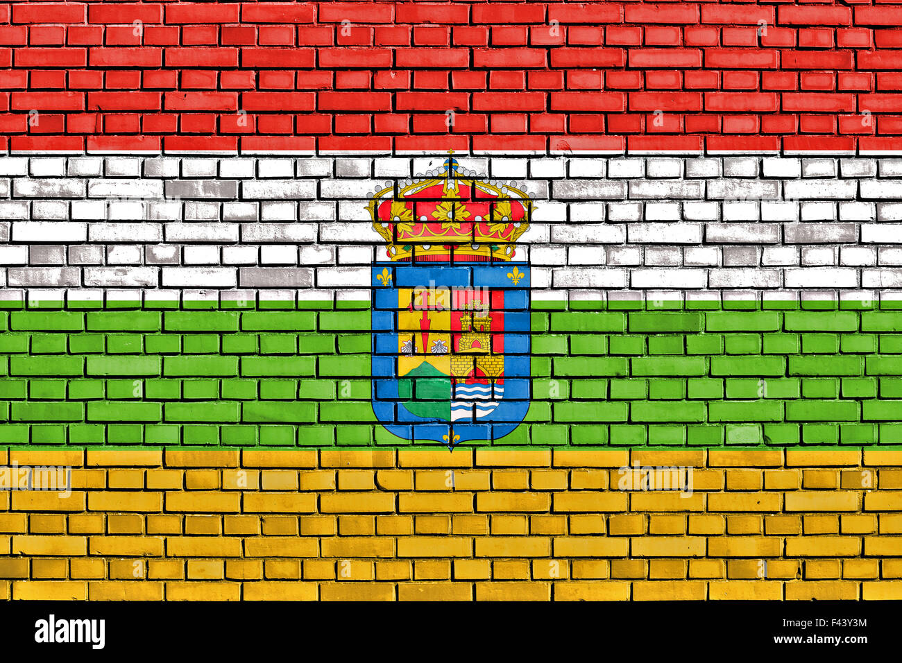 Flagge von La Rioja auf Mauer gemalt Stockfoto