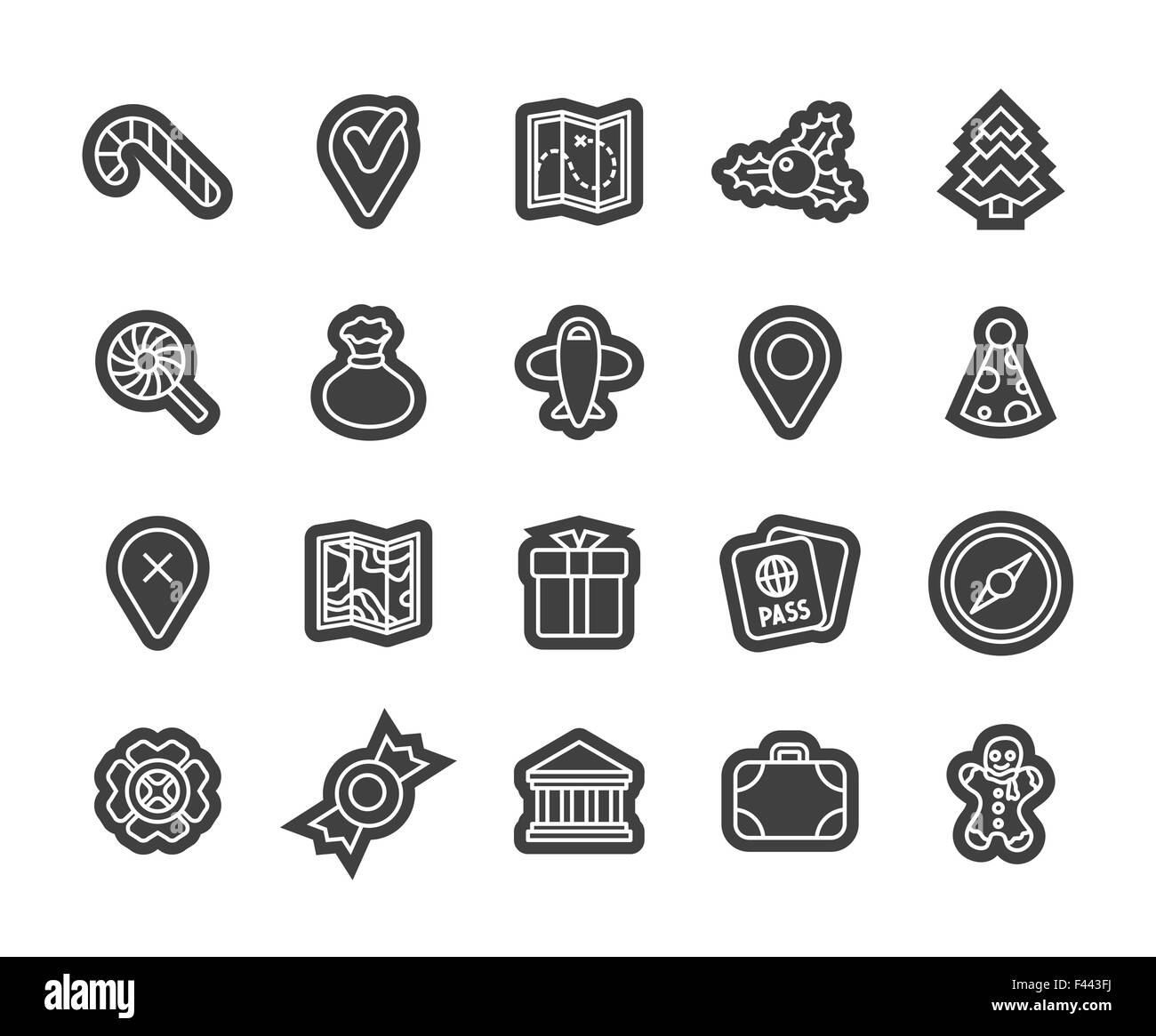 Gliederung Symbole dünne flache Bauweise, moderne Linie Konturenstil Stock Vektor