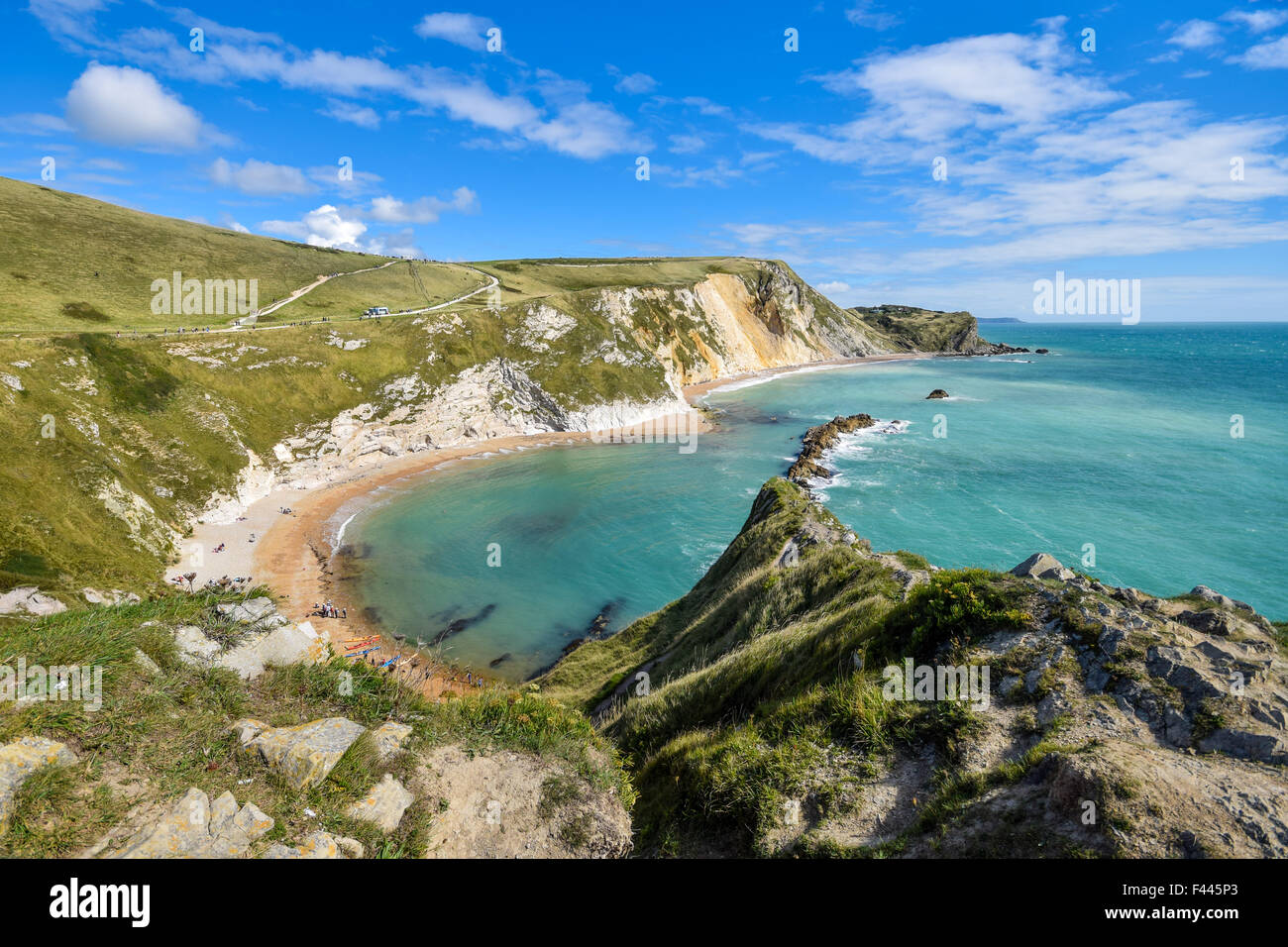 Blick von oben von Durdle Door, Dorset, Großbritannien Stockfoto