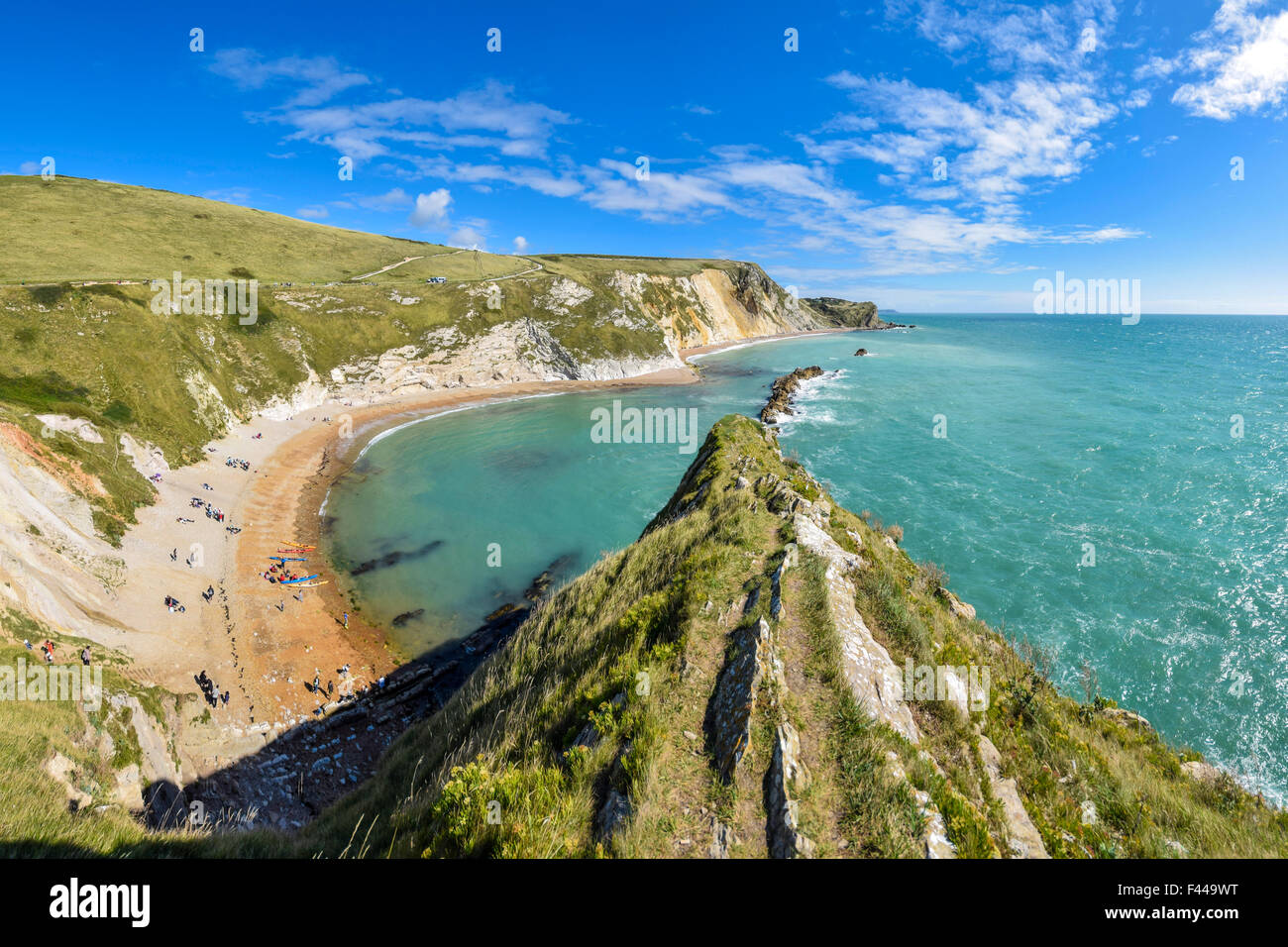 Blick von oben von Durdle Door, Dorset, Großbritannien Stockfoto