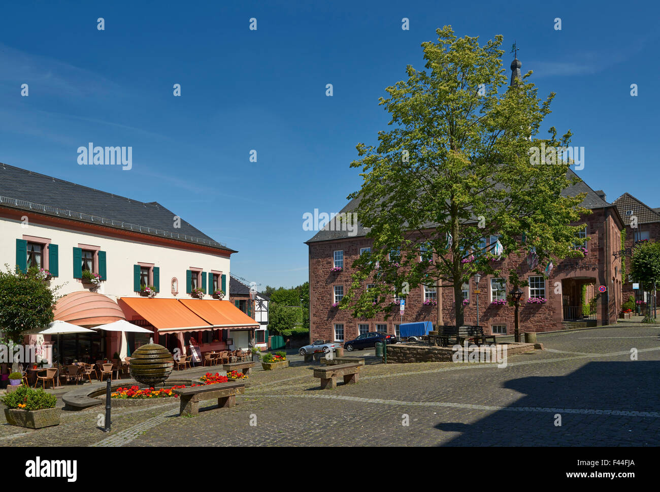 Markt-Platz von Nideggen, North Rhine-Westphalia, Germany, Europa Stockfoto