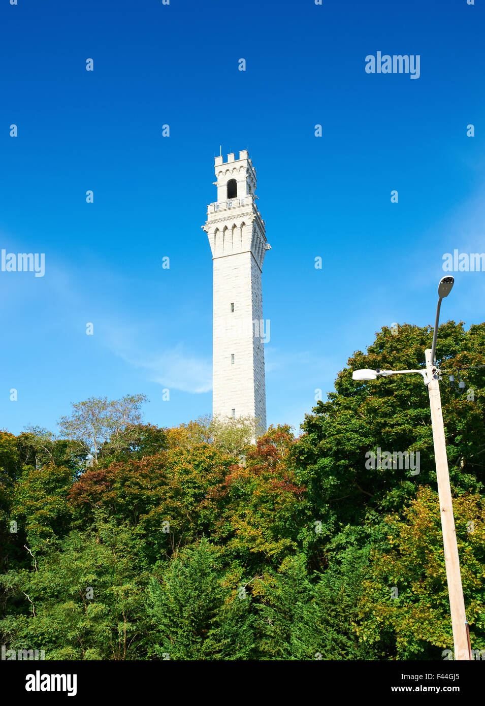 Blick auf die Pilgrim Monument in Provincetown Stockfoto Blick auf die Pilgrim Monument in Provincetown Stockfoto
