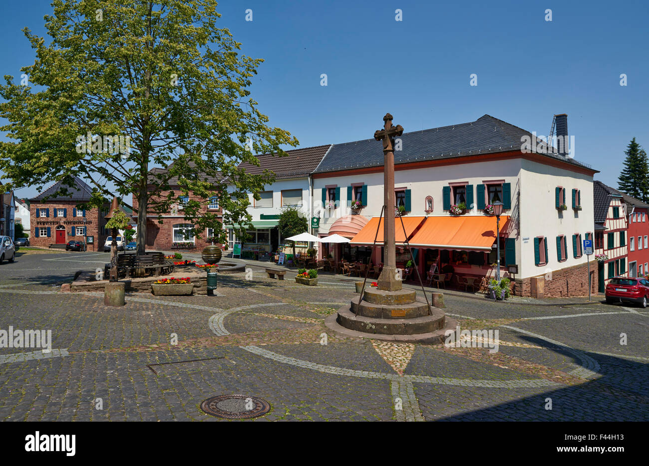 Markt-Platz von Nideggen, North Rhine-Westphalia, Germany, Europa Stockfoto
