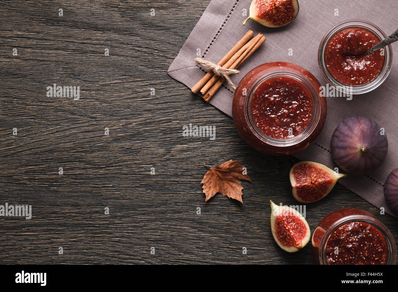 Feigen Marmelade Hintergrund Stockfoto