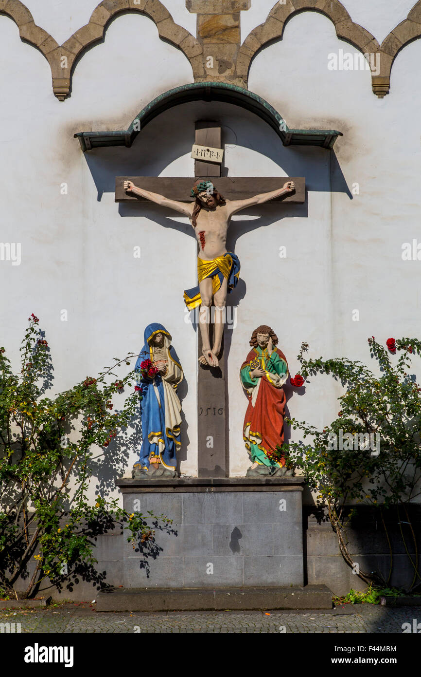 Alte Stadt Boppard im Rheingau, die UNESCO Welt Kulturerbe Oberes Mittelrheintal, Basilika von St. Severus Stockfoto