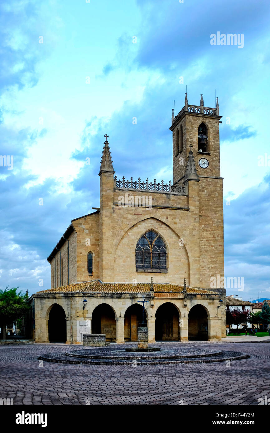 Kirche San Juan Bautista, Obanos, Navarra, Spanien Stockfoto