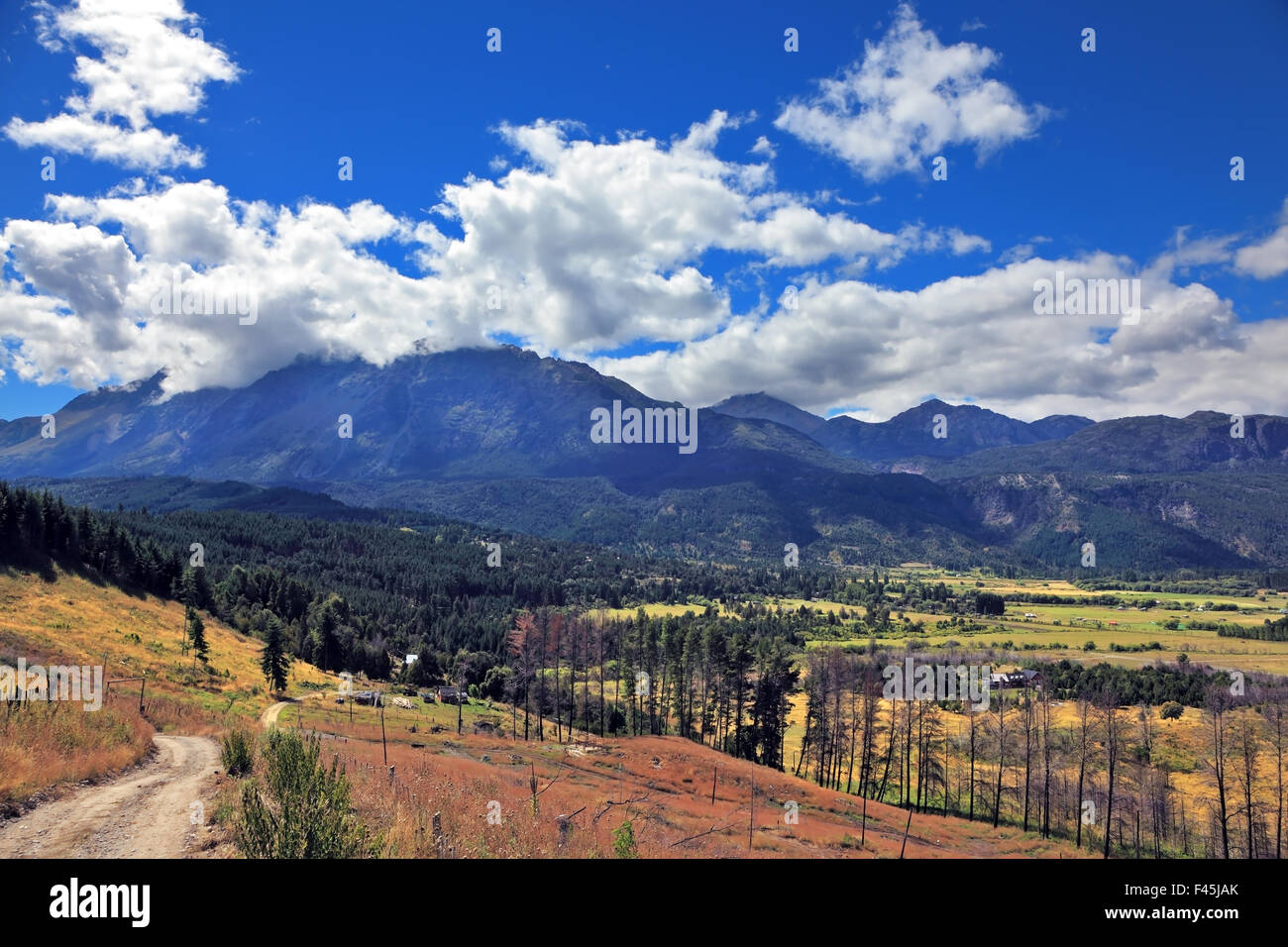 Die Landschaft in den chilenischen Anden Stockfoto